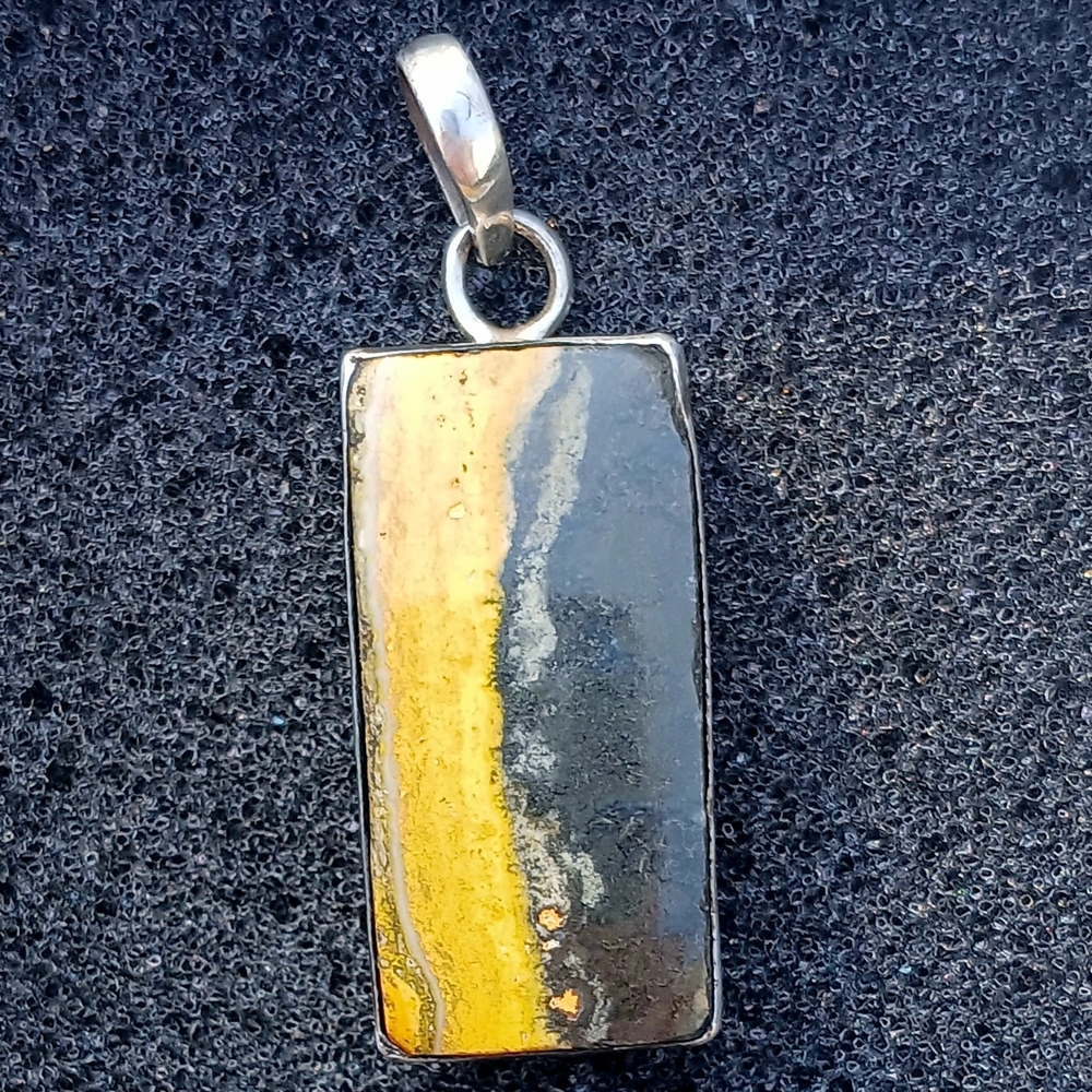Bumblebee Jasper Silver Pendant